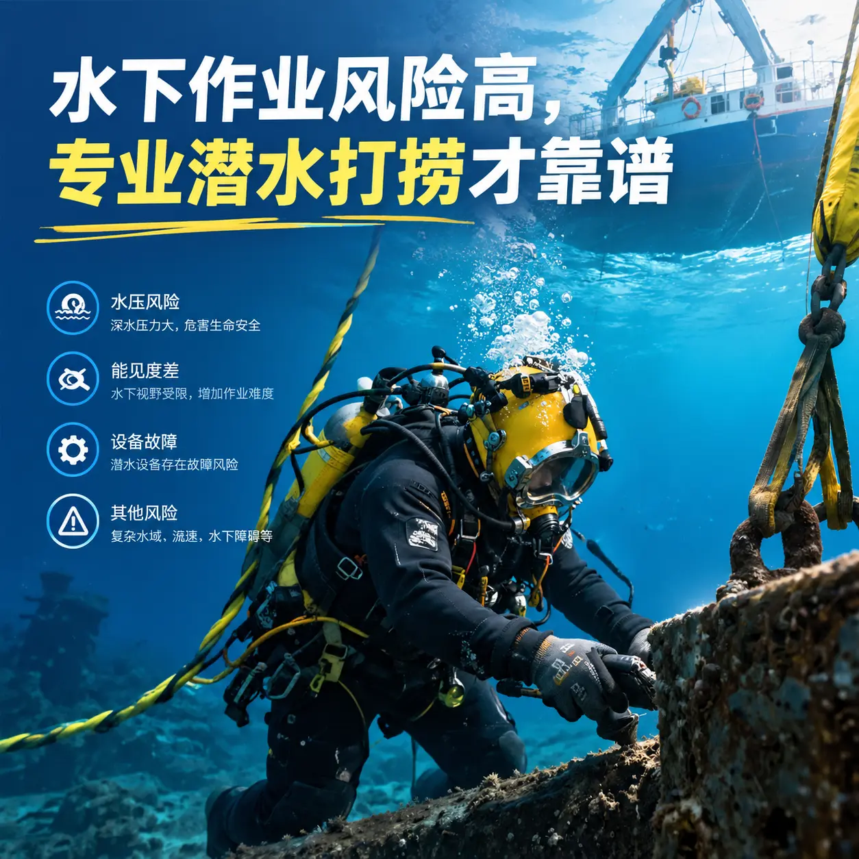 水下作业风险高，普陀专业潜水打捞才靠谱